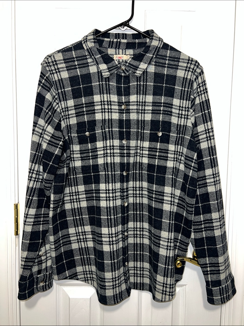 FAHERTY Legend Sweater Shirt - Sapphire Lake Plaid - Navy Blue Size L